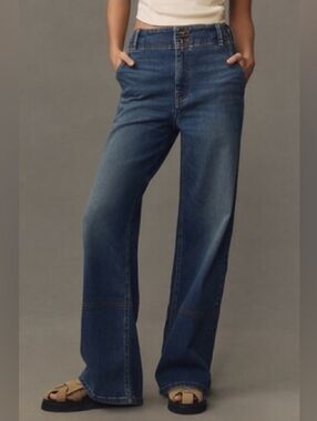 Pilcro By ANTHROPOLOGIE The Eventide High-Rise Wide Leg Trouser Jeans - Size 27T